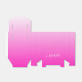 Gepersonaliseerde tweetonige gradiënt ombre hete r bedankdoosjes (Uitgevouwen)