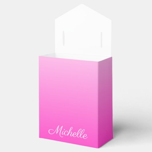 Gepersonaliseerde tweetonige gradiënt ombre hete r bedankdoosjes (Geopend)