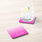 Gepersonaliseerde tweetonige gradiënt ombre hete r bier onderzetter (Rechterzijde)