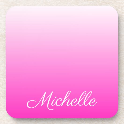 Gepersonaliseerde tweetonige gradiënt ombre hete r bier onderzetter (Voorkant)