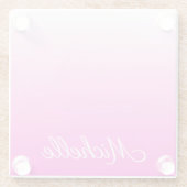 Gepersonaliseerde tweetonige gradiënt ombre hete r glazen onderzetter (Achterkant)