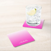 Gepersonaliseerde tweetonige gradiënt ombre hete r kartonnen onderzetters (Insitu)