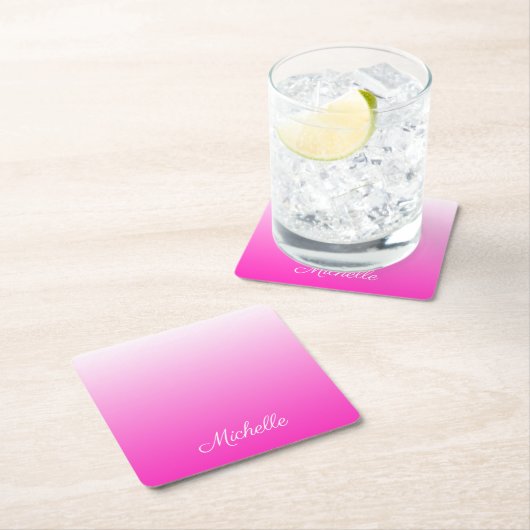 Gepersonaliseerde tweetonige gradiënt ombre hete r kartonnen onderzetters (Insitu)