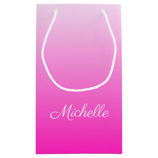 Gepersonaliseerde tweetonige gradiënt ombre hete r klein cadeauzakje (Achterkant)