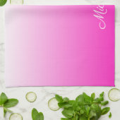 Gepersonaliseerde tweetonige gradiënt ombre hete r theedoek (Gevouwen)