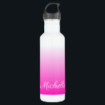 Gepersonaliseerde tweetonige gradiënt ombre hete r waterfles<br><div class="desc">Gepersonaliseerde tweetonige gradiënt ombre hete roze</div>