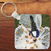 Gepersonaliseerde tweezijdige familiefoto sleutelhanger (Voorkant)