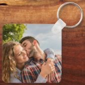 Gepersonaliseerde tweezijdige familiefoto sleutelhanger (Achterkant)