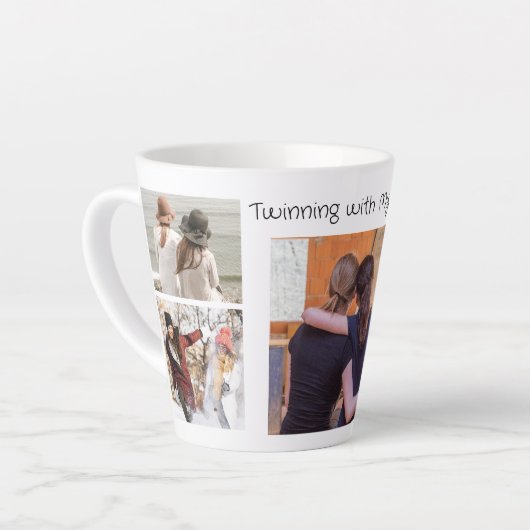 Gepersonaliseerde twinning met mijn Bestie fotocol Latte Mok (Linkerhoek)