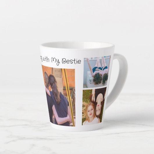 Gepersonaliseerde twinning met mijn Bestie fotocol Latte Mok (Rechterhoek)