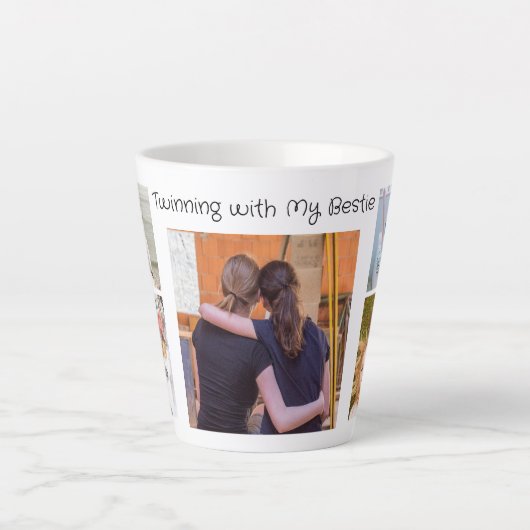 Gepersonaliseerde twinning met mijn Bestie fotocol Latte Mok (Voorkant)