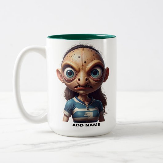 Gepersonaliseerde Two-Tone Vrouwen Rugby Mok (Links)