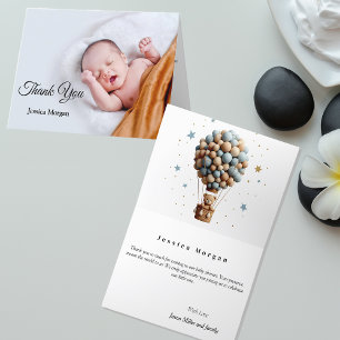 Gepersonaliseerde Type Foto Baby Gevouwen Dank u k Bedankkaart