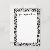 Gepersonaliseerde Typewriter Keys Notecards Bedankkaart (Voorkant)