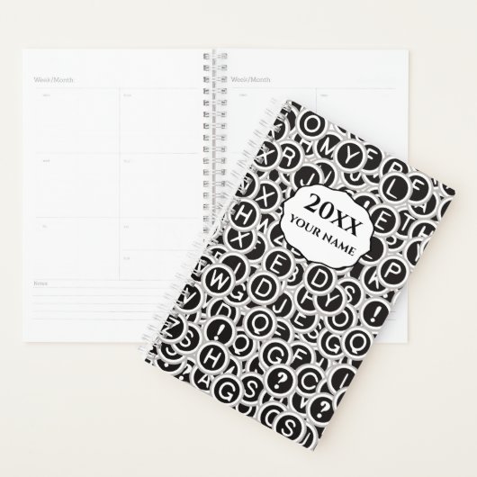 Gepersonaliseerde  Typewriter Keys Planner (Display)