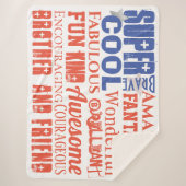 Gepersonaliseerde Typografie Subway Art USA Vlag Sherpa Deken (Voorkant)