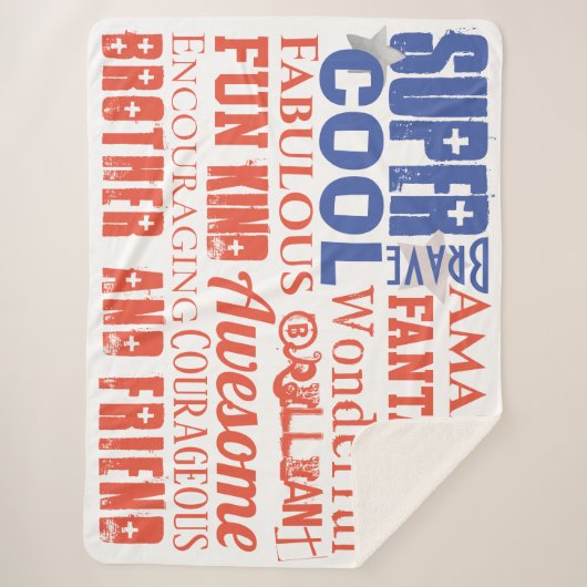 Gepersonaliseerde Typografie Subway Art USA Vlag Sherpa Deken (Voorkant)