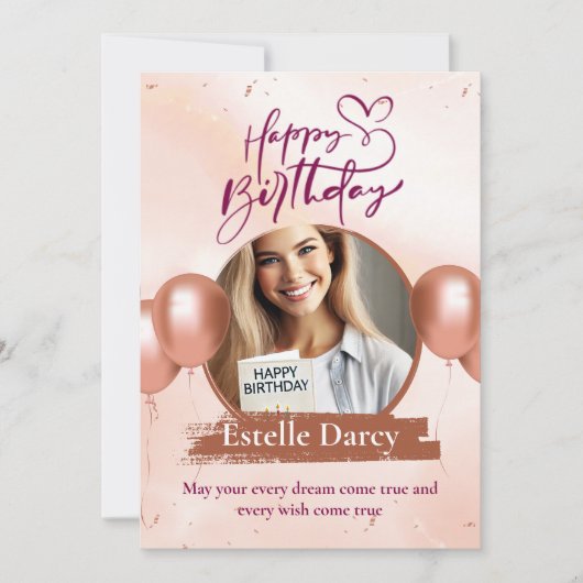 Gepersonaliseerde Typografie Verjaardag Kaart (Voorkant)