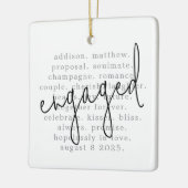 Gepersonaliseerde typografie Woorden betrokken Keramisch Ornament (Links)