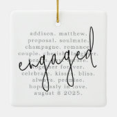 Gepersonaliseerde typografie Woorden betrokken Keramisch Ornament (Achterkant)