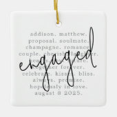 Gepersonaliseerde typografie Woorden betrokken Keramisch Ornament (Voorkant)