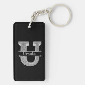 Gepersonaliseerde U Initiaal Silver Monogram Jouw  Sleutelhanger (achterkant)