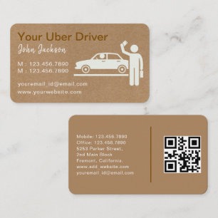 Gepersonaliseerde Uber-bestuurder QR-code Visitekaartje