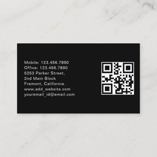 Gepersonaliseerde Uber Driver QR-code Visitekaartje (Achterkant)