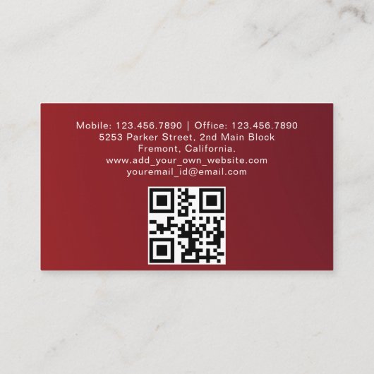 Gepersonaliseerde Uber-Visitekaartjes Visitekaartje (Achterkant)