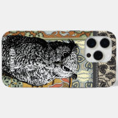 Gepersonaliseerde Uil Art Nouveau Floral Case-Mate iPhone Case (Achterkant (horizontaal))