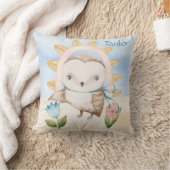 Gepersonaliseerde Uil, Baby dieren, Boho, Regenboo Kussen (Deken)