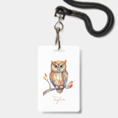 Gepersonaliseerde Uil Badge (Achterkant met koord)