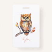 Gepersonaliseerde Uil Badge (Voorkant)