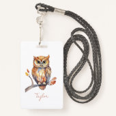 Gepersonaliseerde Uil Badge (Achterkant met draagriem)