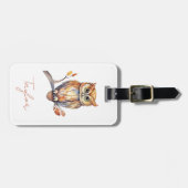 Gepersonaliseerde Uil Bagagelabel (Voorkant horizontaal)