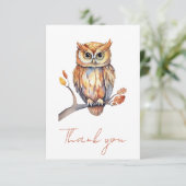 Gepersonaliseerde Uil Bedankkaart (Staand voorkant)