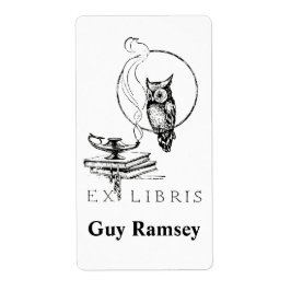 Gepersonaliseerde  Uil Bookplate Etiket