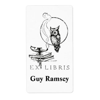 Gepersonaliseerde  Uil Bookplate Etiket