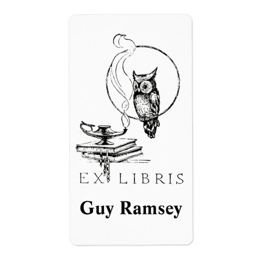 Gepersonaliseerde  Uil Bookplate Etiket (Voorkant)