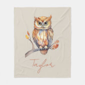 Gepersonaliseerde Uil Fleece Deken (Voorkant)