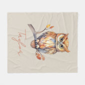 Gepersonaliseerde Uil Fleece Deken (Voorkant (Horizontaal))
