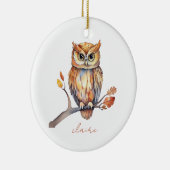 Gepersonaliseerde Uil Keramisch Ornament (Rechts)