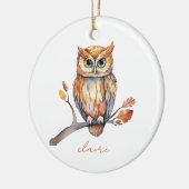 Gepersonaliseerde Uil Keramisch Ornament (Links)