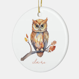 Gepersonaliseerde Uil Keramisch Ornament