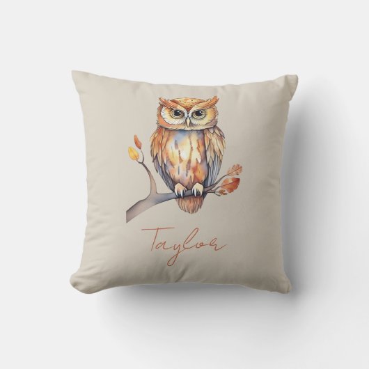 Gepersonaliseerde Uil Kussen (Voorkant)
