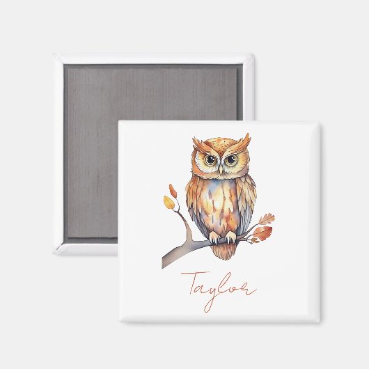 Gepersonaliseerde Uil Magneet (Voorkant / Achterkant)