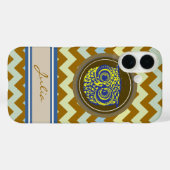 Gepersonaliseerde uil met Chevron Case-Mate iPhone Case (Achterkant (horizontaal))