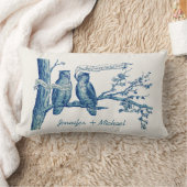Gepersonaliseerde Uil Paar in Boom Bruiloft Kussen (Deken)