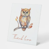 Gepersonaliseerde Uil Reclamebord Met Voetstuk (Voorkant)
