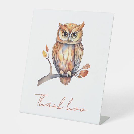 Gepersonaliseerde Uil Reclamebord Met Voetstuk (Voorkant)